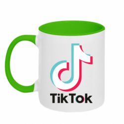 Чашка двухцветная 320ml Tiktok logo - PrintSalon
