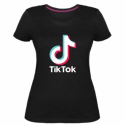 Женская премиум футболка Tiktok logo - PrintSalon