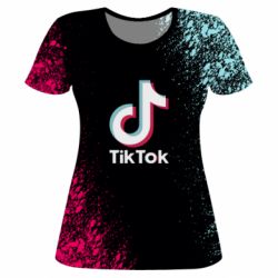 Женская футболка 3D Tiktok spray art-PrintSalon Женская футболка 3D Tiktok spray art