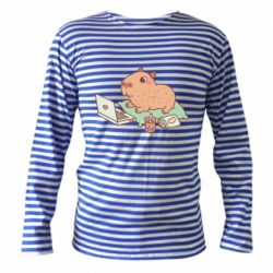Тельняшка с длинным рукавом Capybara With Laptop - PrintSalon