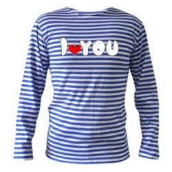 Тельняшка с длинным рукавом День Валентина I love you