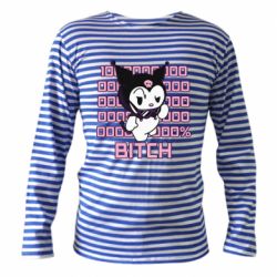 Тельняшка с длинным рукавом Kuromi bitch - PrintSalon