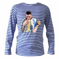 Тельняшка с длинным рукавом Месси целует кубок