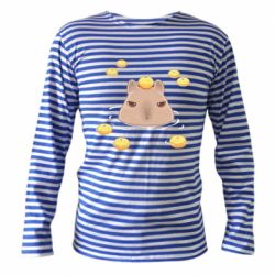 Тельняшка с длинным рукавом Морда капибары - PrintSalon