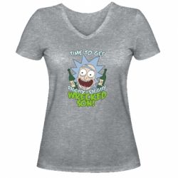 Женская футболка с V-образным вырезом Time to get riggity wrecked son - PrintSalon