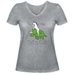 Женская футболка с V-образным вырезом To the disco - PrintSalon