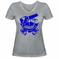 Женская футболка с V-образным вырезом Tokyo Ghoul mask - PrintSalon