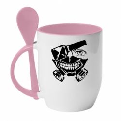Чашка с ложкой Tokyo Ghoul mask - PrintSalon