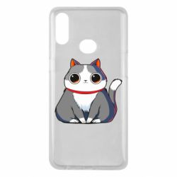 Чехол для Samsung A10s Толстый котик с большими глазами