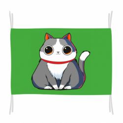 Флаг Толстый котик с большими глазами