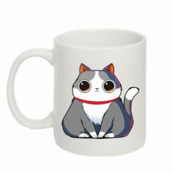 Чашка 320ml Толстый котик с большими глазами