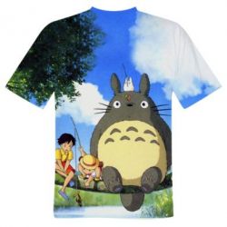 Мужская футболка 3D Totoro on fishing-PrintSalon Мужская футболка 3D Totoro on fishing