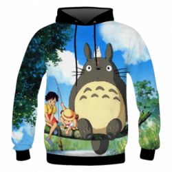 Чоловіче 3D худі Totoro on fishing - PrintSalon