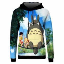 Жіноче 3D худі Totoro on fishing-PrintSalon Жіноче 3D худі Totoro on fishing