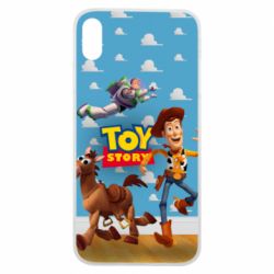 Чехол для iPhone Xs Max Toy Story Buzz, Sheriff Woody and his horse Bulzai