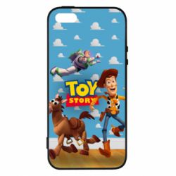 Чехол для iPhone5/5S/SE Toy Story Buzz, Sheriff Woody and his horse Bulzai - PrintSalon
