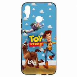 Чехол для Huawei P Smart Plus 2018 Toy Story Buzz, Sheriff Woody and his horse Bulzai - PrintSalon