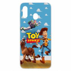 Чехол для Samsung A20 Toy Story Buzz, Sheriff Woody and his horse Bulzai - PrintSalon