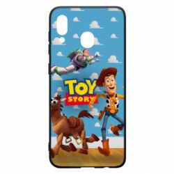 Чехол для Samsung A30 Toy Story Buzz, Sheriff Woody and his horse Bulzai - PrintSalon