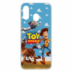 Чехол для Samsung A40 Toy Story Buzz, Sheriff Woody and his horse Bulzai - PrintSalon