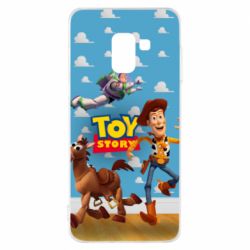 Чехол для Samsung A8 2018 Toy Story Buzz, Sheriff Woody and his horse Bulzai - PrintSalon
