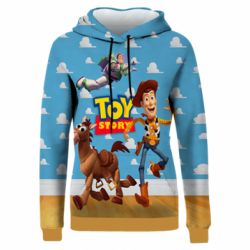 Жіноче 3D худі Toy Story Buzz, Sheriff Woody and his horse Bulzai-PrintSalon Жіноче 3D худі Toy Story Buzz, Sheriff Woody and his horse Bulzai