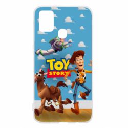 Чохол для Samsung M31 Toy Story Buzz, Sheriff Woody and his horse Bulzai