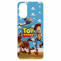 Чехол для Oppo Reno 4 Toy Story Buzz, Sheriff Woody and his horse Bulzai - PrintSalon