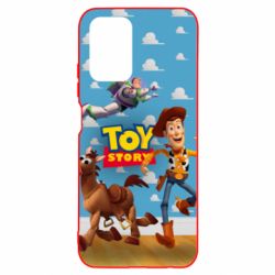 Чехол для Xiaomi Redmi Note 10 Toy Story Buzz, Sheriff Woody and his horse Bulzai - PrintSalon