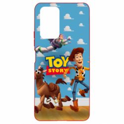 Чехол для Xiaomi Redmi Note 10 Pro Toy Story Buzz, Sheriff Woody and his horse Bulzai - PrintSalon