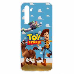 Чехол для Realme 6 Toy Story Buzz, Sheriff Woody and his horse Bulzai - PrintSalon