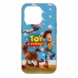 Чехол для iPhone 14 Pro Toy Story Buzz, Sheriff Woody and his horse Bulzai - PrintSalon