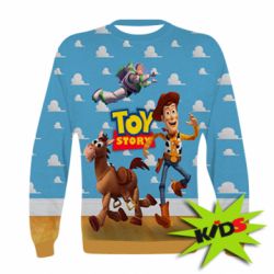 Детский 3D свитшот Toy Story Buzz, Sheriff Woody and his horse Bulzai - PrintSalon