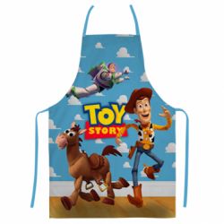 Фартух з 3D принтом Toy Story Buzz, Sheriff Woody and his horse Bulzai-PrintSalon Фартух з 3D принтом Toy Story Buzz, Sheriff Woody and his horse Bulzai