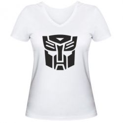 Женская футболка с V-образным вырезом Трансформеры Автоботы - PrintSalon