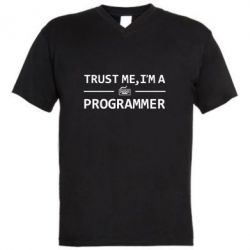 Мужская футболка  с V-образным вырезом Trust me, i'm a programmer - PrintSalon