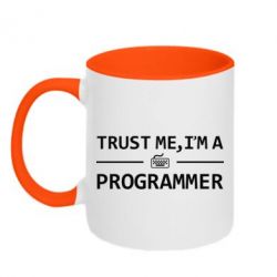 Чашка двокольорова Trust me, i'm a programmer