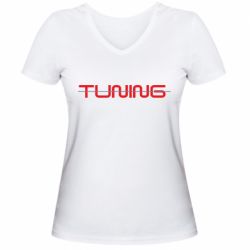 Женская футболка с V-образным вырезом TUNING - PrintSalon