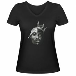 Жіноча футболка з V-подібним вирізом Tupac & Notorious BIG - PrintSalon