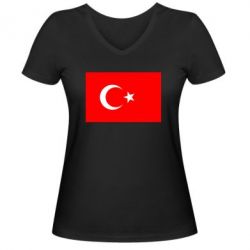 Женская футболка с V-образным вырезом Турция - PrintSalon