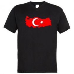 Мужская футболка  с V-образным вырезом Turkey - PrintSalon