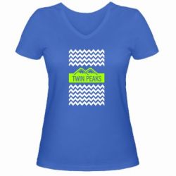 Женская футболка с V-образным вырезом Твин Пикс 3 - PrintSalon