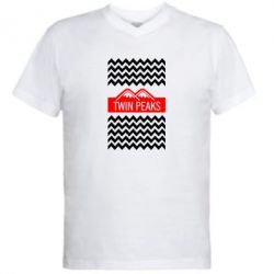Мужская футболка  с V-образным вырезом Твин Пикс 3 - PrintSalon