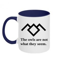 Чашка двухцветная 320ml Твин Пикс совы - PrintSalon