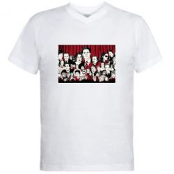 Мужская футболка  с V-образным вырезом Твин Пикс - PrintSalon