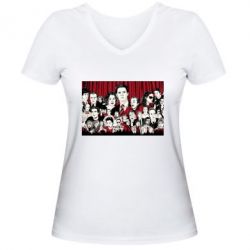 Женская футболка с V-образным вырезом Твин Пикс - PrintSalon