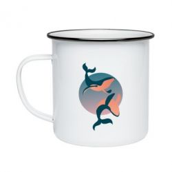 Кружка эмалированная Two whales - PrintSalon