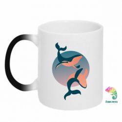 Чашка-хамелеон Two whales - PrintSalon