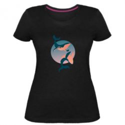 Женская премиум футболка Two whales - PrintSalon