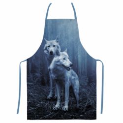 Фартух з 3D принтом Two wolves in the forest
